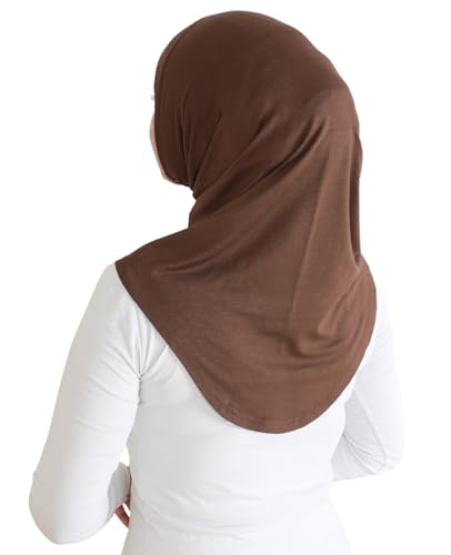Prien Sport Instant Hijab For Women, Muslim Cotton Turban, Soft Head Scarf, Ready To Wear Hijabs Prayer Clothes, Islamic Wear - color: Brown
