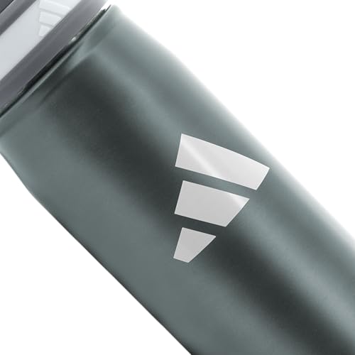 adidas Stainless Steel Metal Water Bottle 20 oz (600 mL) Screw Cap - color: Graphite/Grey/White