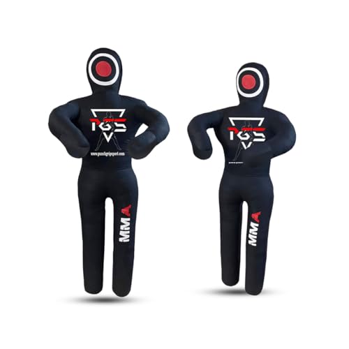 MMA Grappling Dummy Brazilian JIU Jitsu BJJ Punching Bag for Self Defense Wrestling Judo Karate Boxing Throwing Submission Standing Position - UNFILLED - color: Full Black, size: 6FT / 70"