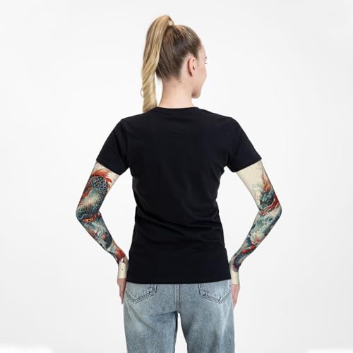 Cooling Arm Sleeves Cover Summer Sun Protection Arm Sleeves For Men Women Baseball Cycling Golf Running - color: Dragon 27