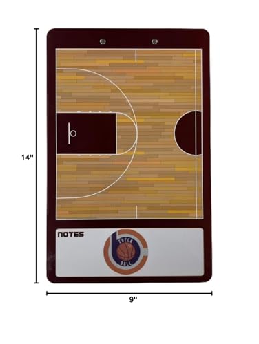 Basketball Coaching Board | Double-Sided Premium Dry Erase Clipboard with Full & Half Court (Maroon/ Burgundy) - color: Maroon/ Burgundy