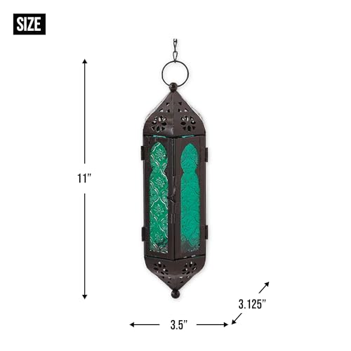 Zings & Thingz 57070457 Blue Hanging Lantern, Black