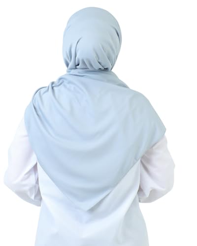 Prien Hijab For Women Muslim Lightweight Scarf Head Scarves For Girls Islamic Long Headscarf Chiffon Shawl Prayer Set Ramadan - color: Grey