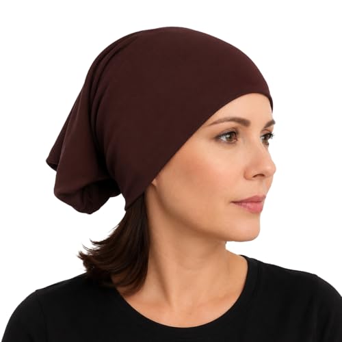 Cotton Under Scarf Cap for Women Islamic Hijab Undercap - color: Dark Brown #9