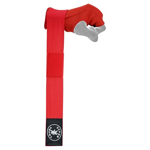 Boxing Gel Hand Wraps Quick Wraps – Padded Inner Gloves for Boxing, Muay Thai, Kickboxing & MMA Training - color: Red, size: Large