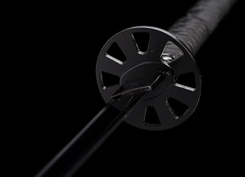 41 in All Black Japanese Samurai Katana Sword Functional Damascus Folded Steel