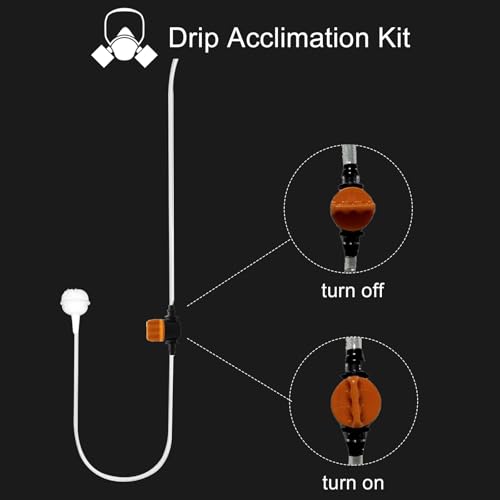 Drip Acclimation Kit for Saltwater and Freshwater Aquariums, Fish Tanks, Ensure Smooth Transition for Coral, Shrimp, Marine Fish, Navigation System Live Koi Fish, Plant Decor Security