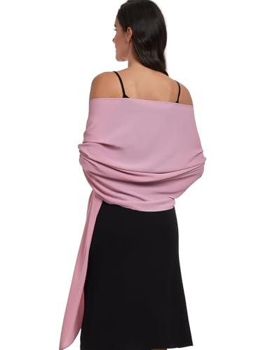 Chiffon Shawl and Wraps for Women Warm Scarves Wedding Evening Bridal Scarfs Pashmina Shawls - color: Blush