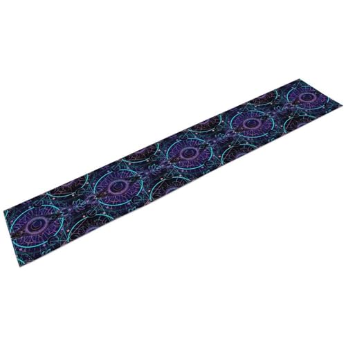 Geometry Moon Phase Table Runner,Boho Moonlit Garden Witchy Gothic Hippie Kitchen Table Decoration for Holiday Party Study Living Bedroom Dresser Cabin Cafe Wedding Decor 13×36in