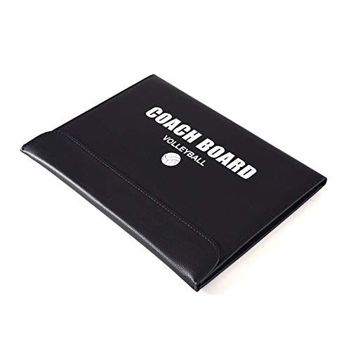 Foldable Leather Football Soccer Magnetic Tactic Marker Coaching Clipboard with Zipper and Marker Pen - Coaching Strategy Guiding Board Kit Equipment Portable Coach Tool - style: Volleyball