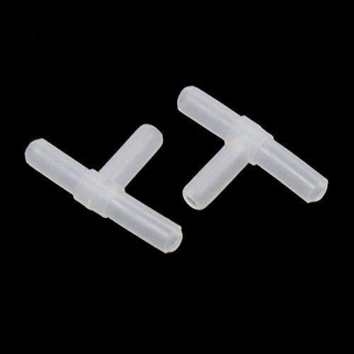 uxcell 50pcs Clear Plastic T Shape Airline Tubing Connector for Aquarium Betta Tank