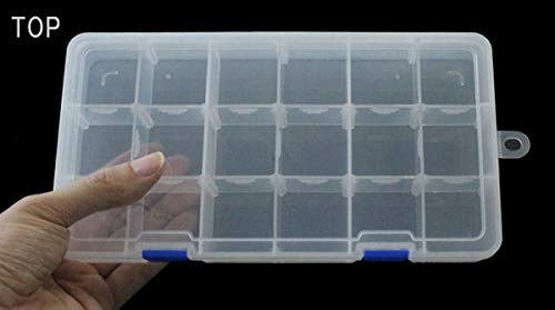 Qualsen Bead Organizer Box with Adjustable Dividers, 18 Girds, 2 Pack | Plastic Organizer Box with Dividers, Ideal as a Tackle Boxs for Beads, Jewelry, Crafts, Screws, Small Parts and More - size: 18 Gird-2pcs
