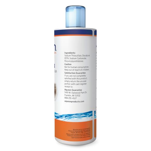 Aqueon Aquarium Fish Tank Water Conditioner Bottle, 16 ounces | Water conditioner for aquarium tank, neutralizes chlorine and chloramines in tap water; dosage cap included - size: 16-Ounce