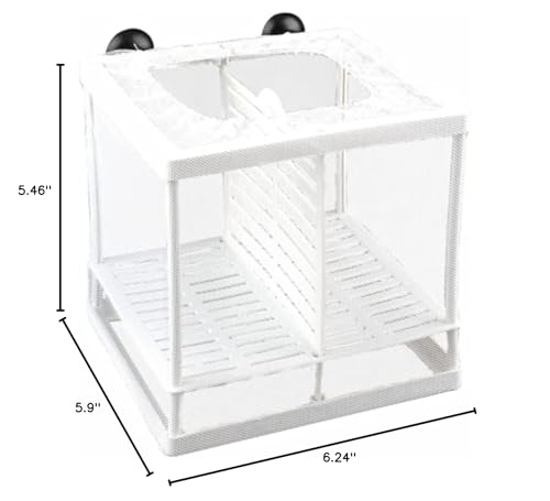 Fish Nursery for Aquarium-Fish,Aquarium Fish Breeder Box, Hatching Box, Juvenile Fish Spawning Incubator, Water Isolation Net Hatchery、Fish Isolation Box 16 x 14 x 15cm - color: square