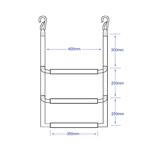 Young Marine Rope Ladder for Inflatable Boat, Kayak, Motorboat, Canoeing (3 Step) - size: 3 STEP