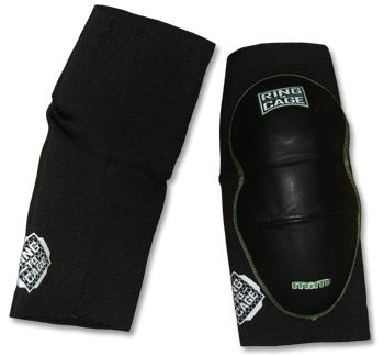 Ring to Cage Deluxe MiM-Foam Elbow Pads - Leather for Muay Thai, MMA, Kickboxing, Stand up, - size: X-Large