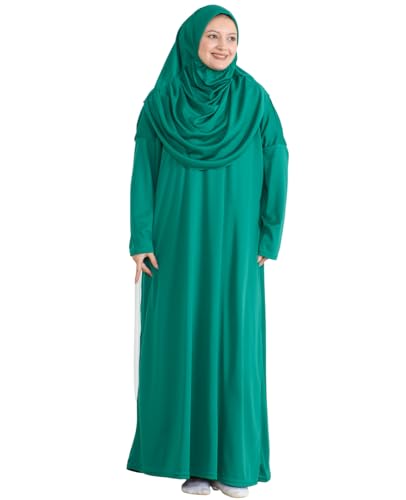 Prien Muslim Dress For Women With Hijab, Abaya, Instant Prayer Clothes Set, Islamic Wear, Dubai Kaftan Jilbab Burqa - color: Green, size: X-Small-XX-Large
