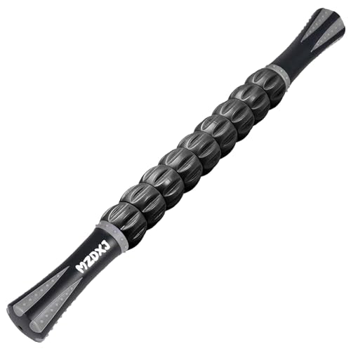 Muscle Roller Massage Roller Stick- Deep Tissue Fascia Blaster for Myofascial Pain Relief, Lymphatic Drainage & Body Sculpting, Handheld Physical Therapy & Recovery Tool (Gray Black-) - color: Grey Black