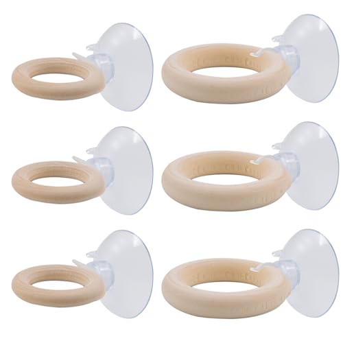 20 PCS Air Plant Holder Suction Cup, 2 Sizes Small Wooden Tillandsia Hanger with Suction Cups for Smooth Glass, Tile, Window, Metal Surface Home Decor Display (Plants Not Included)