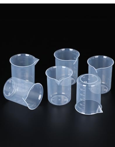 6pcs 3.4oz/100ml Plastic Measuring Cups Plastic Graduated Cup Transparent Scale Resin Clear Graduated Epoxy Mixing Jugs for Kitchen Cooking Medicine Measure Tool - size: 6pcs 100ml