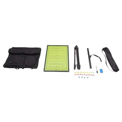 Magnetic Soccer Coaching Football Tactical Board, Portable Tactical Display Board with Triangle Bracket Stand, Player Markers, Backpack, for Instruction of Soccer Training/Match Setup Tactics