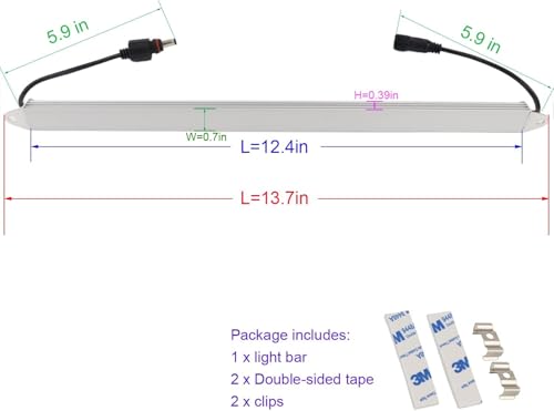 12" Blue 460nm LED Aquarium Fish Tank Light SMD5050 Waterproof IP67 | 18LEDs Aluminum LED Lighting 12V DC Grow Plant Light Bar Marine Reef Aquariums Lighs (No Adapter and Dimmer) - color: Blue