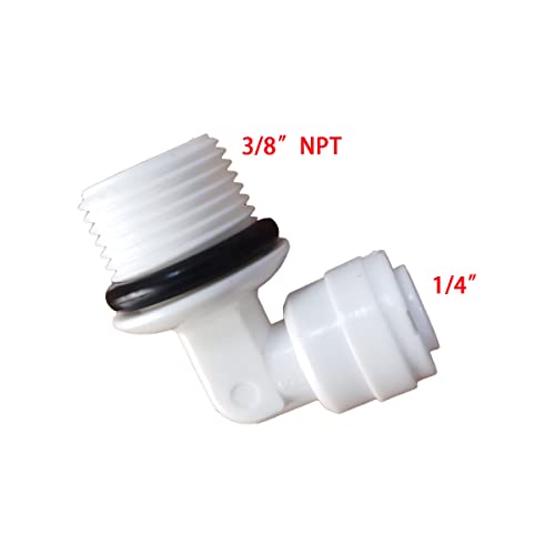 Malida OST-4046 Male Thread Adapter Water Filter Tubing Fittings Push to Connect Elbow 3/8" NPT Male Thread 90 Degree x 1/4" OD Tube Adapter,5pcs. - size: Elbow 3/8"NPT x 1/4"OD Tube
