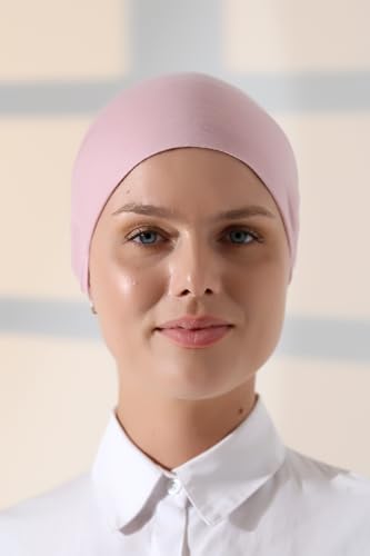 ihvan online, Hijab Cap, Beanie Undercap Scarf, Turban Head Wraps for Women, Hair Wrap, Muslim Under Scarf Hijab Cap - color: Pink