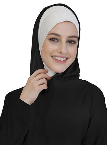 Lina & Lily Modal Jersey Muslim Amira Instant Hijab Scarf One Piece Ready-To-Wear - color: Light Gray