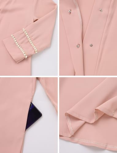 IDOPIP Muslim Dress for Girls Islamic Prayer Abaya Long Sleeve Cardigan Kaftan Robe Dresses with Hijab Ramadan Dubai Outfits - color: Pink, size: 9-10 Years