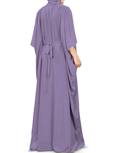 MyBatua Women's Kaftan, Free Size Abaya, Dubai Islamic Dress, Muslim Maxi KF-001 - color: Purple