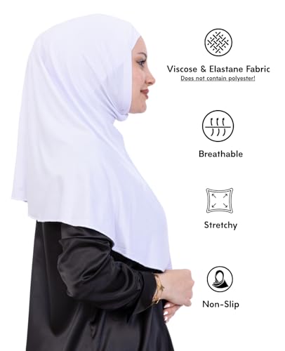 Prien Instant Hijab For Women, Muslim Long Scarf, Undercap Turban Set, Turkish Islamic Clothing, Prayer Clothes For Abaya - color: White