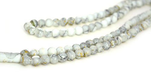 Islamic Prayer Beads - Misbaha Tasbih 99 Glass Bead Necklace - color: Marble Gray