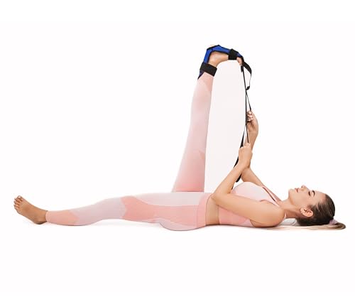 Foot & Calf Stretcher for Plantar Fasciitis, Includes Foot Massage Roller, Achilles Tendinitis, Foot Drop, Yoga Foot & Leg Stretching Strap
