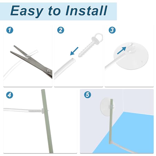 Aquarium Floating Plant Corral, Floating Plant Fence for Aquarium with Suction Cups, Aquarium Floating Plant Fence for Fish Tank and Aquarium, 35.43", 1 Set