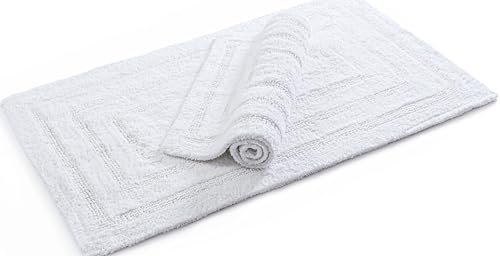 Bedding Craft Bathroom Bath mat Rug Set of 2, 17x24 + 21x34, Off White - color: Off White, size: 17x24" + 21x34"