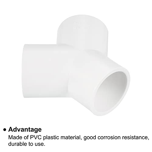 PATIKIL 40mm PVC Pipe Fittings, 1 Pack 3 Way Y Shape Water Tubing Joint Connectors Adapters Union for Garden Irrigation Home Aquarium - size: 40 mm