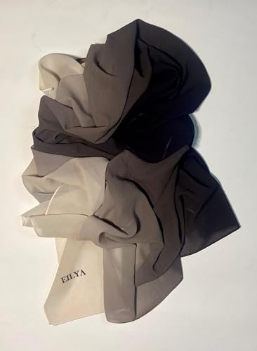 Hijab Modest and Elegant | Beautifully Designed Printed Chiffon Patterns | Muslim Women Head Scarf and Veil - color: Grey