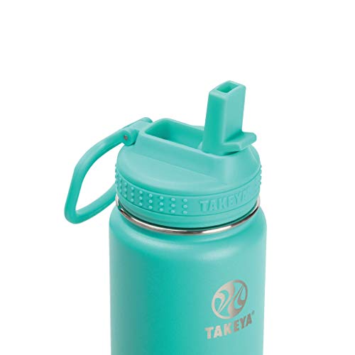 Takeya 24 oz Actives Stainless Steel Water Bottle with Straw Lid – Leakproof, Double-Wall Insulated, Keeps Drinks Cold 24 hrs/Hot 12 hrs, BPA-Free, Powder-Coated, Gym & Travel, Teal - color: Teal, size: 24 Ounces
