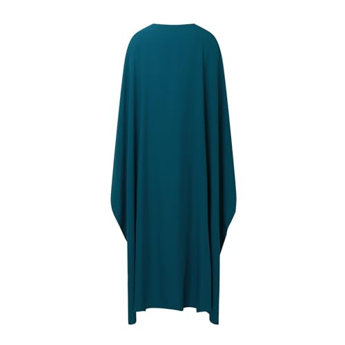 Muslim Dresses for Women One-Piece Long Sleeve Islamic Prayer Dress O Neck Slim Fit Islamic Evening Gown - color: Green, size: Large