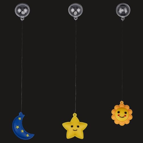 GORGECRAFT 3Pcs 3 Styles Floating Fish Tank Decorations Silicone Plastic Cartoon Sun Moon Star Aquarium Device Landscapes Decorations Accessories Suitable for All Kinds of Fishes Tanks - style: Mixed Shapes