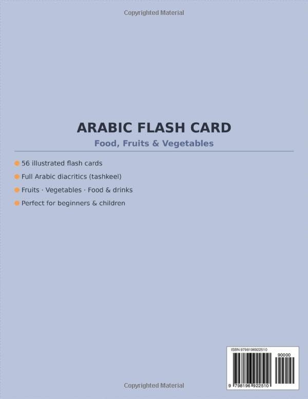 Arabic Flash Card, Food, Fruits & Vegetables