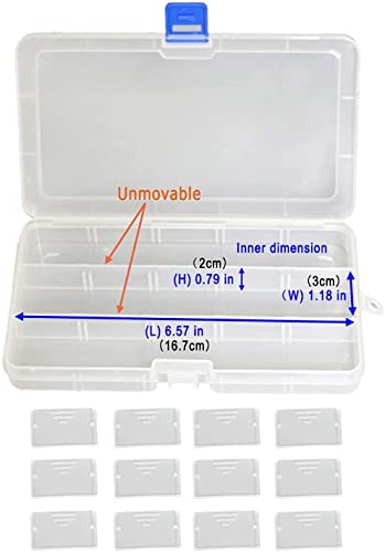 Qualsen Bead Organizer Box with Adjustable Dividers, 15 Girds, 4 Pack | Plastic Organizer Box with Dividers, Ideal as a Tackle Boxs for Beads, Jewelry, Crafts, Screws, Small Parts and More - size: 15 Gird-4s