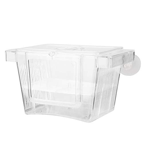 Acrylic Aquarium Fish Breeder Box, Floating and Wall Mounted Isolation Hatchery with Multi Room Design, for Marine Fish Shrimp Clownfish