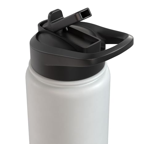 Bite Me Fishing Hook Funny Angler Fish Graphic Stainless Steel Insulated Water Bottle - color: White