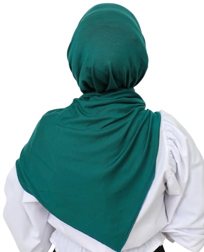 Prien Hijab for Women Viscose Scarf Lightweight Muslim Hijabs Long Shawl Islamic Scarves Turkey Silk Headscarf for Womens - color: Emerald