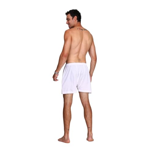 JIAHG Muslim Arab Men’s Thobe Underwear White Shorts for Middle East Islamic Dubai Prayers Loose Pajama Shorts - size: Large