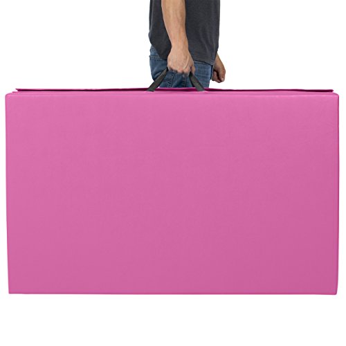 Best Choice Products 8 ft x 4 ft Gymnastics Mat, 4-Fold Foam Exercise Gym Floor Mat for Workout, Yoga, Aerobics, Martial Arts w/Handles - Multicolor