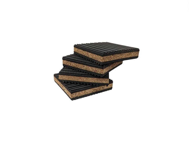 4"x4" PROFESSIONAL GRADE Cork and Ribbed Neoprene Vibration Pad 1 Pack - size: 4x4