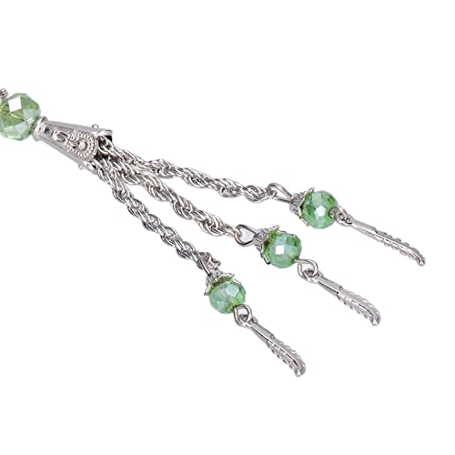 2Pcs Muslim Prayer Beads, 99 Beads Mihrab Separators Count Exquisite Design Tasbih Prayer Beads for Hand Bag, Wood Tasbih Prayer Beads Islamic Prayer Beads(Emerald) - color: Emerald